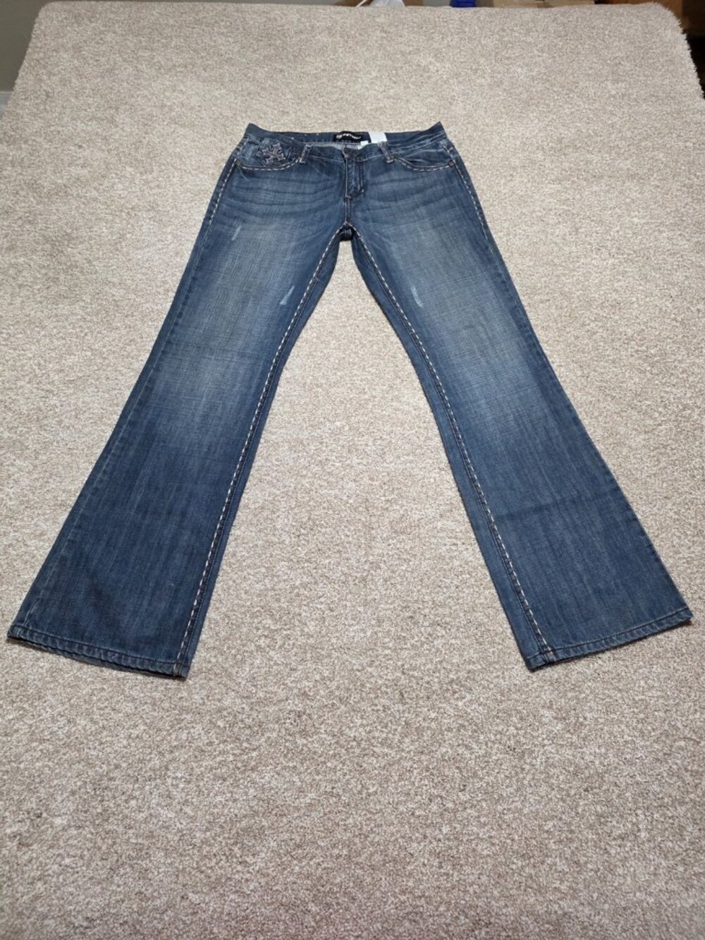 Petrol Jenna Wide Leg Women’s Embroidered Denim Jeans Size 30 Inseam 34”